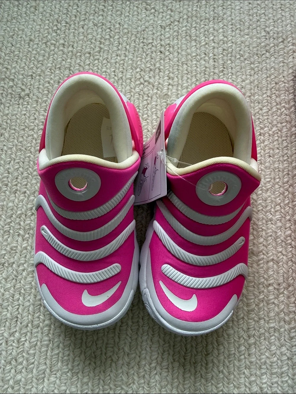 Nike Kids Pink and White Slip-On Cruiser Shoes